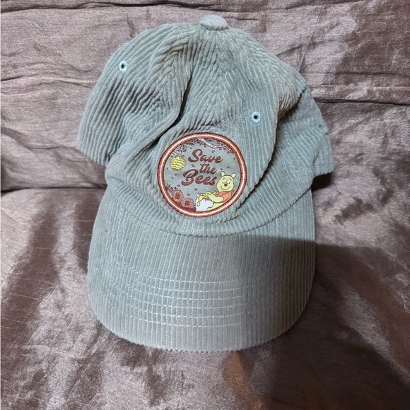 Disney Parks Light Green Corduroy Winnie The Pooh Save The Bees Baseball Hat Cap - Picture 1 of 7
